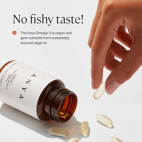 ANYA Omega-3 with 300mg of DHA and EPA, Clean Ingredients, Non-GMO, 100% Vegan, Gluten, Soy, and Dairy Free. New Moms’ Recovery & Breastfeeding, P...