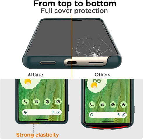 AICase for Google Pixel 7 case, Silicone Thin Slim Fit Protective Phone Case for Pixel 7, Night Green...