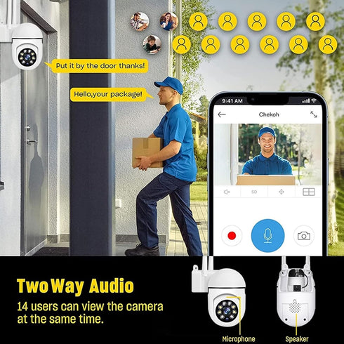 Indoor Security Camera 1080P, Security Security Camera Outdoor Indoor, HD Night Vision,Twoway Dialogue,Motion Tracking, Pet Camera for Home Shop...
