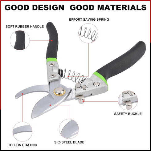 Pruning Shears for Gardening, Bonsai Cutters, Gardening Shears Heavy Duty, Cutting Shears Garden,Hedge Clippers, Rose Pruning Shears, Hand Clipper...