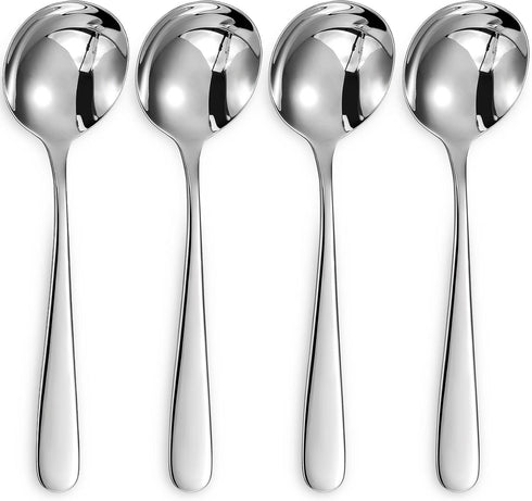 KEAWELL Premium 7" Louise Soup Spoons, 18/10 Stainless Steel, Dishwasher Safe (4)...