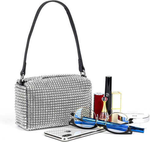 Bling Bling Crystals Evening Clutch Bag for Women Girls Sparkling Crossbody Bag Wedding Prom Party Club Purses Handbags...