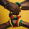 120 Pcs Silicone Rubber Beads Mixed Colors: 120 Beads + 5m Elastic Rope 12mm for Keychain, Bracelets, Necklaces. Green, Yellow, Red, Black. Reggae...
