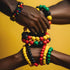 120 Pcs Silicone Rubber Beads Mixed Colors: 120 Beads + 5m Elastic Rope 12mm for Keychain, Bracelets, Necklaces. Green, Yellow, Red, Black. Reggae...