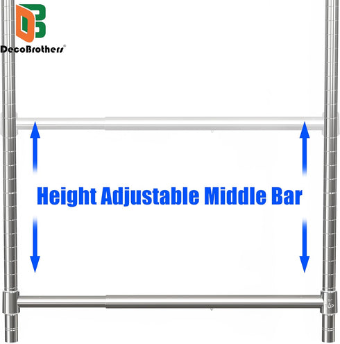 DecoBrothers Adjustable Hanging Closet Rod, Chrome...