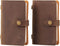 Leather Small Travel Journal Notebook, Vintage Daily Journal notebook Lined Paper, Handmade Mini Leather Notepad for Women & Men(2 pack/brown*2)...