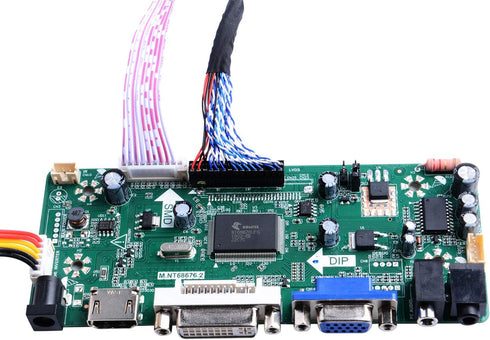 GeeekPi NT68676 HDMI+VGA+DVI+Audio Input LCD Controller Driver Board or HSD190MEN4 M170EN06 17" 19" 1280x1024 4CCFL 30Pins LCD Panel,Fit for Arcad...