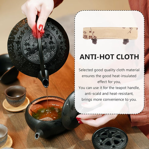 Cabilock Teapot Handle Covers Teapot Handle Cover Sleeve: Non Slip Kettle Handle Protectors Vintage Japanese Style Kettle Handle Sleeve for Kitche...
