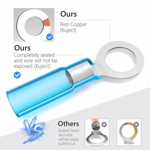 Kuject 320 PCS Heat Shrink Wire Connectors, Multipurpose Waterproof Electrical Wire Terminals kit, Insulated Crimp Connectors Ring Fork Spade Butt...