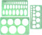 BronaGrand 3pcs Circle Stencils Oval Stationery Template Plastic Measuring Templates Geometric Rulers Set for Drafting, Drawing(Clear Green)...