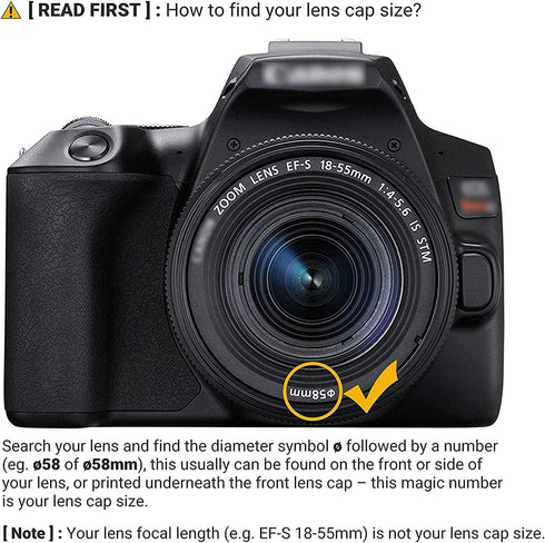 58mm Camera Lens Cap Draduo Camera Lens Cover Snap-On Center Pinch Compatible with Nikon Canon Sony Camera...