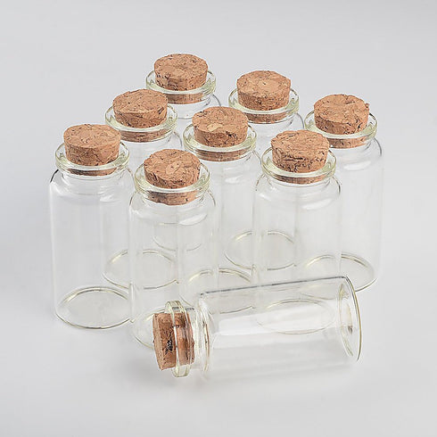 30x60x17mm 25ml Glass Bottles with Cork for Wedding Holiday Decoration 12pcs (12, 25ml-30x60x17mm)...