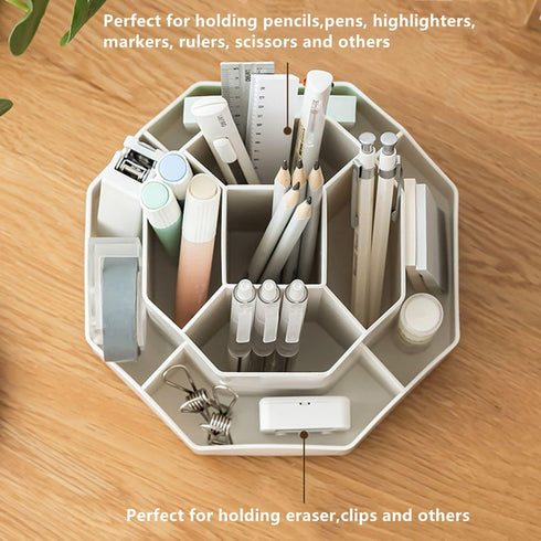 Pencil Holder Rotating Pen Organizer 9 Slots 360-Degree Rotation Pencil Pen Organizers for Office Desk, Desktop Storage Pen Organizers Stationery ...