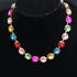 JNF Colorful Crystal Rhinestone Choker Collar Necklace For Women Twisted 3 Strand Statement Necklace Trendy Sparkly Gold Neck Chain Wedding Bridal...