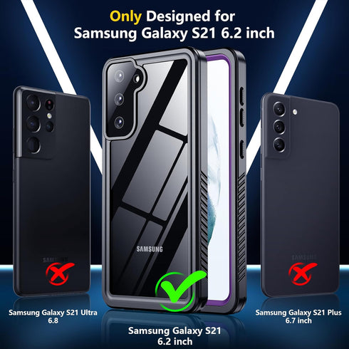 SPIDERCASE Designed for Samsung Galaxy S21 Case, Waterproof Built-in Screen &Lens Protector, Full Heavy Duty Protection, 12FT Military Shockproof,...