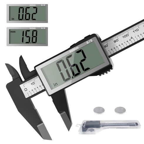 Caliper Measuring Tool 6 Inch,Vernier Caliper Digital Micrometer with Large LCD Screen, Auto-Off,Easy Switch from Inch Metric,Electronic Ruler Pla...