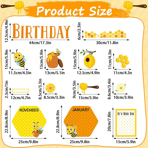 127Pcs Bee Birthday Bulletin Board Set Birthday Bee Hive Decorations Honeycomb Cutouts Birthday Classroom Bulletin Board Bee Bulletin Board Birthd...