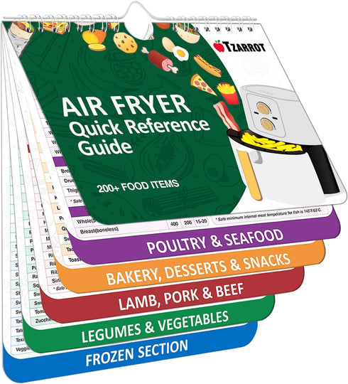 Air Fryer Cheat Sheet Magnets Cooking Guide Booklet Over 200 Foods, Air Fryer Cooking Times Chart, Air Fryer Magnetic Cheat Sheet Set, Cookbook In...
