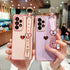Case for Samsung Galaxy A52 Women Girl,Luxury Bling Cute Plating Hearts Soft Cover with Strap Kickstand,Full Camera Lens Protection Electroplate R...