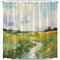 Van Gogh Shower Curtain Abstract Oil Painting Art Green Country Natural Landscape Bathroom Decor Set with Hooks 70X70 Inch...