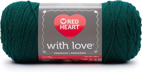 Red Heart with Love Evergreen Yarn - 3 Pack of 198g/7oz - Acrylic - 4 Medium (Worsted) - 370 Yards - Knitting/Crochet......