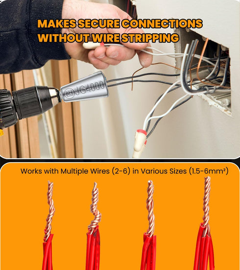 Wire Twister Tools for Drill, 3 Pack Drill Wire Twister, Wire Twister Wire Connector Wire Twisting Tool, Wire Nut Twister for Electrical Power Dri...