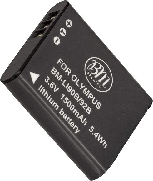 BM LI-90B, LI-92B Battery for Olympus Tough TG-6, TG-5, TG-Tracker, Tough SH-1, SH-2, SP-100, SP-100 IHS, Tough TG-1 iHS, Tough TG-2 iHS, Tough TG...