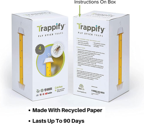 Trappify Hanging Fly Traps Outdoor: Fruit Fly Traps for Indoors | Gnat Traps for House Indoor | Fly Trap Indoor - Disposable Sticky Fly Trap for I...