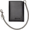 Mens Wallet with Chain, Genuine Leather Trifold Wallet RFID Blocking Anti-Theft Chain for Biker, Motorcycle(Black)...