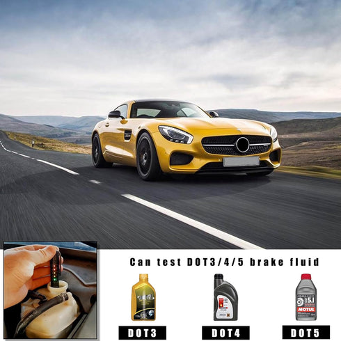Brake Fluid Liquid Tester Pen, Hydraulic Fluid Liquid Oil Moisture Analyzer with 5 LED Indicators to Test DOT3 DOT4 DOT5.1 Brake Fluid, Auto Brake...