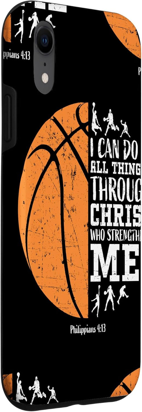 iPhone XR Basketball Phone Cases Teen Boys Kids Gifts Philippians 4 13 Case...