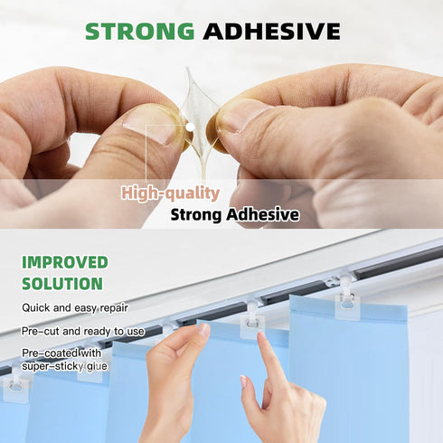 60 PCS (30 Sets) Vertical Blind Repair Tabs of blind repair kit/vertical blind repair kit/blind fixer tabs/Clear Vertical Blind Repair Tabs/Vertic...