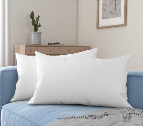 Acanva Premium Throw Pillow Inserts with Microfiber Filled, Lumbar Support Decorative Stuffer for Sofa Bed Couch & Chairs, 12x20, 2 Count, White...