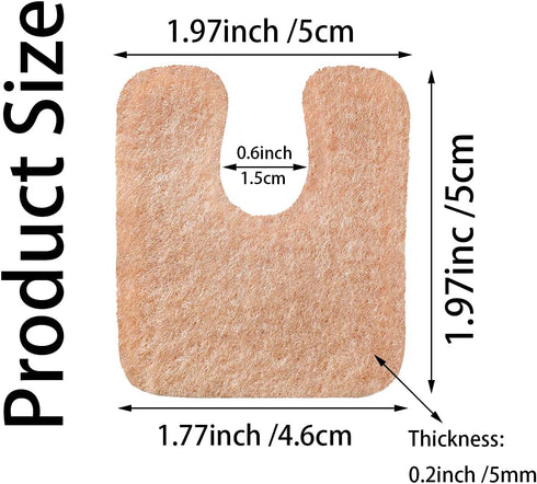 48 Pieces U Shaped Felt Callus Pads Metatarsal Pads Forefoot Foot Pads Pain Relief Foot Cushion Keep Protecting Calluses from Rubbing on Shoes Adh...