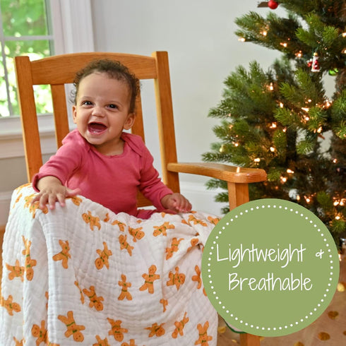 LollyBanks Muslin Baby Blanket, 100% Cotton Soft and Breathable Newborn Muslin Quilt, 47 x 47 Inches Toddler Blanket for Boys and Girls, 6 Layers ...