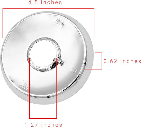 Large Shower Flange, 4-1/2 inch Outside Diameter, Replacement for Mixet Shower Escutcheon Flange, Polished Chrome Finish (9700.)...
