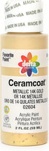 Delta Creative Ceramcoat Metallic and Pearl Acrylic Paint in Assorted Colors (2 oz), 2604, Metallic 14k Gold...