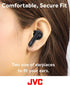 JVC Ultra Compact True Wireless Earbuds Headphones, Total 12 Hour Battery Life, Sound with 13mm Driver, USB-C Connection - HAB5TB (Black)......