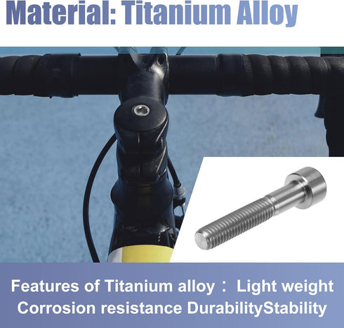 uxcell Titanium Tone Universal M6x35 Bike Stem Bolt Bicycle Bike Headset Stem Bolt Bike Bicycle Accessory...