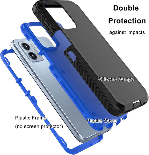for Moto G 5G 2023 Case, Heavy Duty Armor Rugged Drop Protection Shockproof Protective Hard Plastic Cover Rubber Bumper Dual Layer Hybrid Phone Ca...