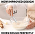 Zulay Kitchen 13-Inch Danish Dough Whisk - Stainless Steel Danish Whisk for Cooking with Dough Hook - Traditional Dutch Whisk - Bread Whisk for So...