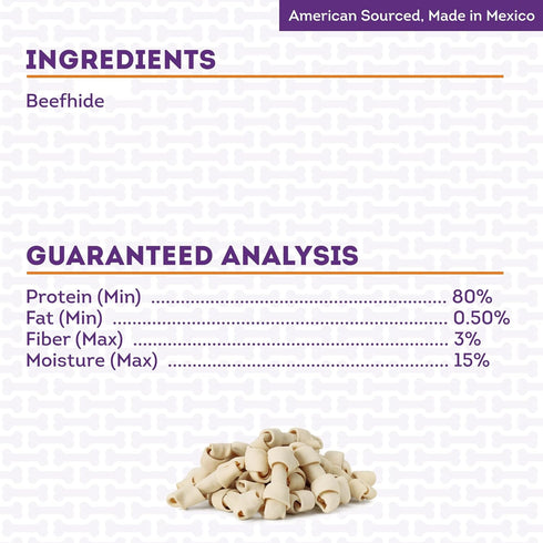 American Sourced Beefhide Bones 4-5" Dog Chew Treats - Natural Flavor, 10 Count/1 Pack...