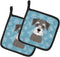 Caroline's Treasures BB1640PTHD Snowflake Schnauzer Pair of Pot Holders Kitchen Heat Resistant Pot Holders Sets Oven Hot Pads for Cooking Baking B...