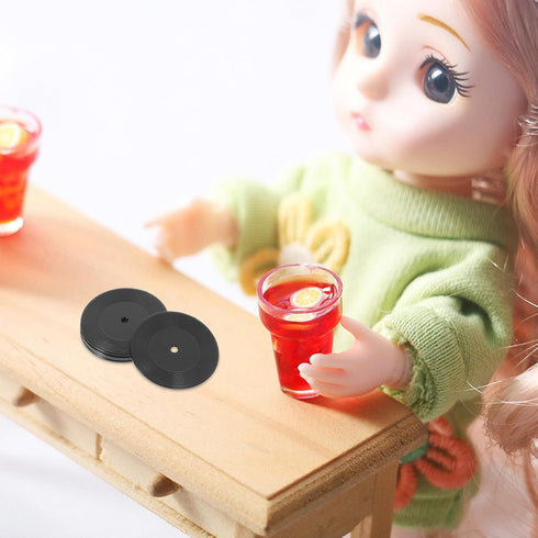 ABOOFAN 6pcs Dollhouse Miniature Records 1:12 Scale Mini Record Tiny Music Room Furniture Model Doll House Accessory for Micro Landscape Cake Topp...