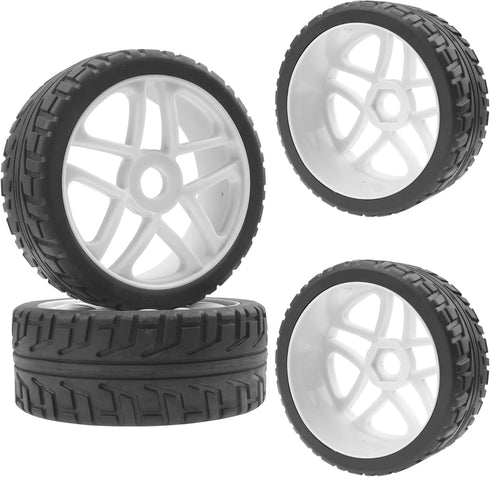 ShareGoo OD 4.09" Rubber 1/8 RC Buggy Tires and 17mm Hex Wheels Rim Compatible with Arrma Typhon Kyosho Losi VRX Redcat HSP HPI 1/8 Scale RC Off R...