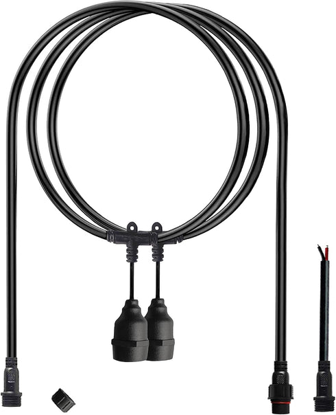 Outdoor LED String Lights, Pendant Light Cord with 2 Pendant Sockets, Patio Light String, Waterproof Reusable, 6.6ft E27 Pendant Light Kit No Bulb...