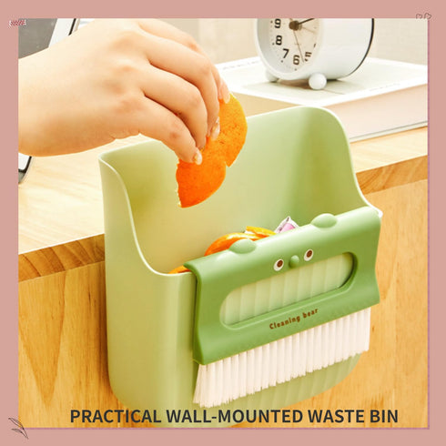 Desktop Broom Small Dustpan Broom Set Cartoon Broom with Trash Can Window Sill Cleaning Broom Cute Whisk Broom for Home Desktop Sofa (Yellow,6.69X...
