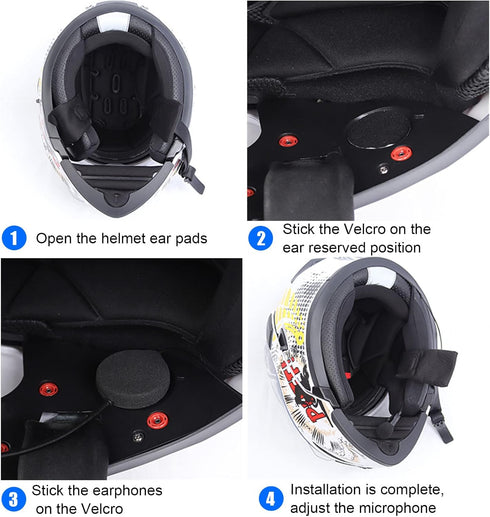 EJEAS E1+ Motorcycle Helmet Bluetooth Headset, Bluetooth 5.1 Helmet Speaker with Auto Answering Call and Noise Reduction Function, Motorcycle Helm...