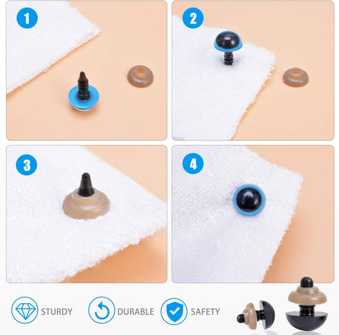 MENKEY Plastic Safety Eyes and Noses with Washers 570 Pcs, Craft Doll Teddy Bear Nose for Amigurumi, Crafts, Crochet Toy Stuffed Animals (Assorted...