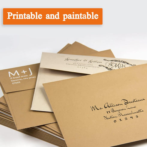 A1 Small Envelope - Mini Brown Kraft Paper Envelopes| Self Sealing |Perfect sized envelopes for personalize gift cards, wedding envelopes or Birth...